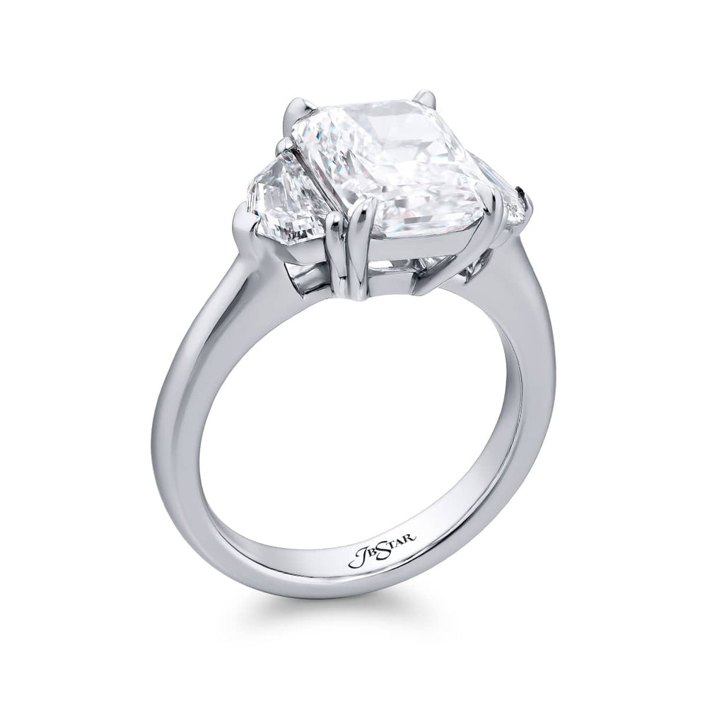 Dazzling Brilliance: Our timeless 4.02 ct. GIA certified Diamond Ring. This radiant-cut diamond flanked by epaulette diamonds is handcrafted in pure platinum.