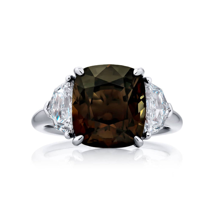 Platinum Cushion-Cut Alexandrite Certified Ring