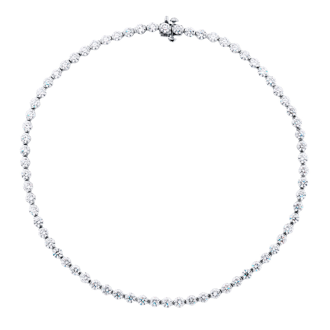 Platinum Round Diamond Certified Necklace