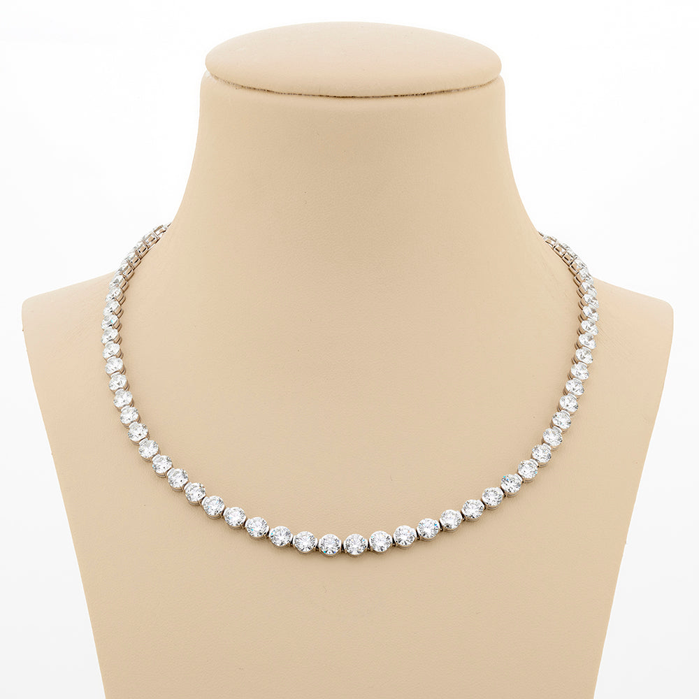 Platinum Round Diamond Certified Necklace