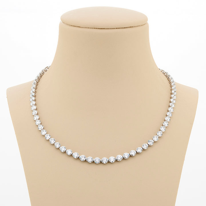Platinum Round Diamond Certified Necklace