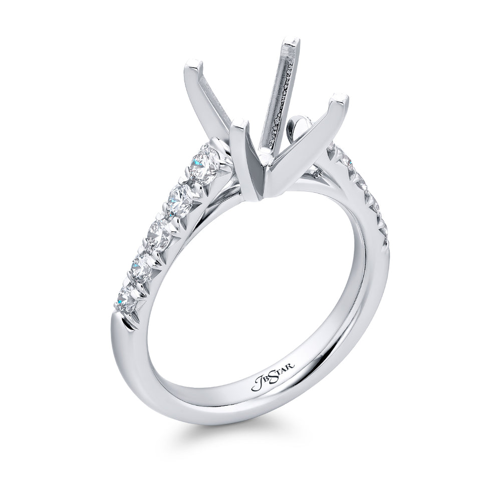 Dazzling Brilliance: Our timeless Diamond Semi-mount. These ten round diamonds are set in cut down setting handcrafted in pure platinum.