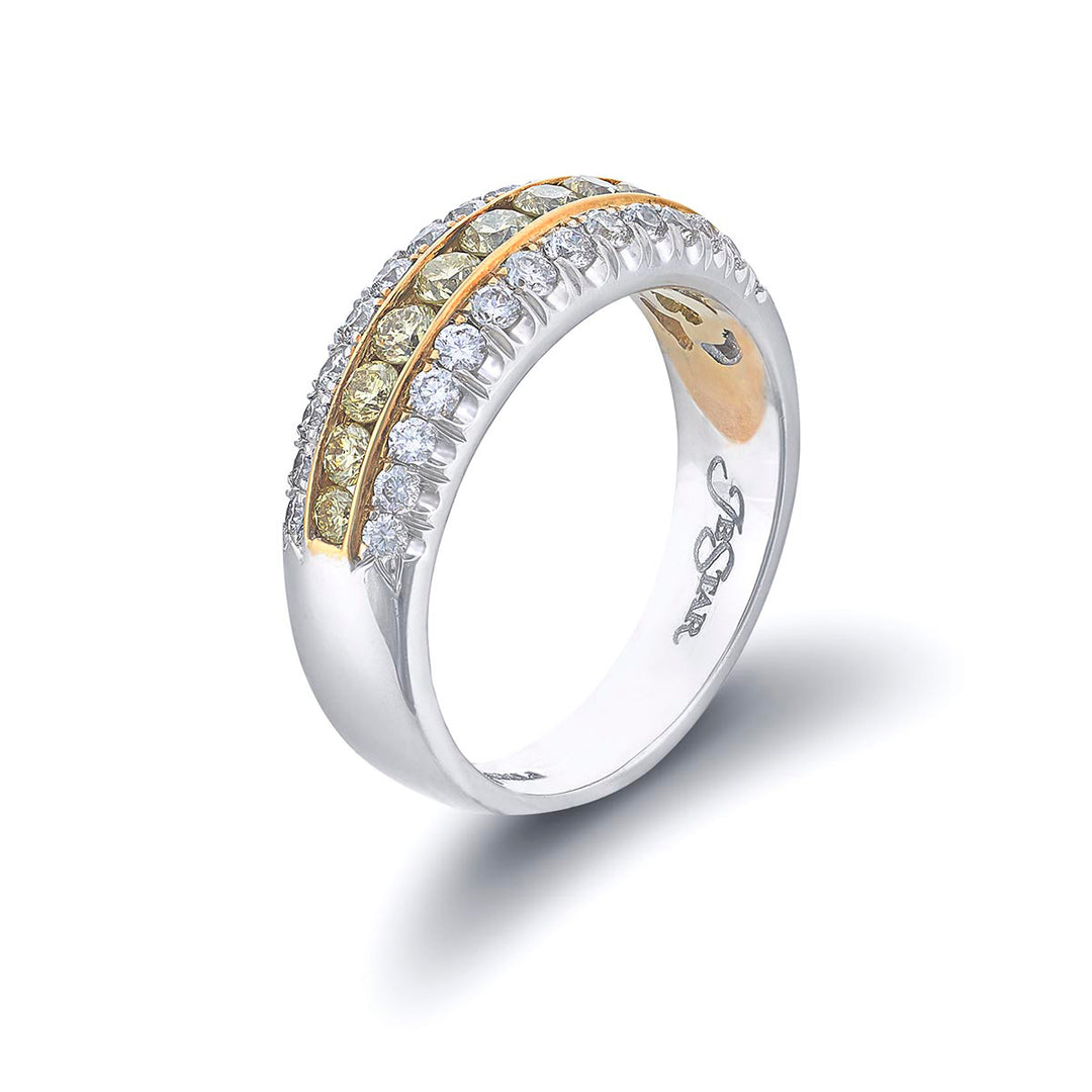 Elegance Elevated: Iconic Multi-Row Fancy Yellow Diamond Band