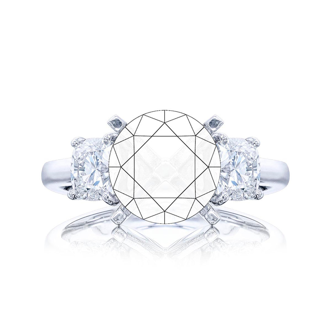 Diamond Semi Mount 1.00 ctw. Cushion Cut Shared Prong