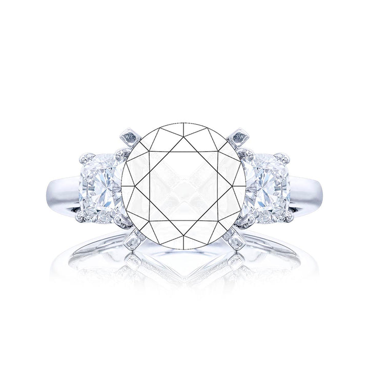 Diamond Semi Mount 1.00 ctw. Cushion Cut Shared Prong