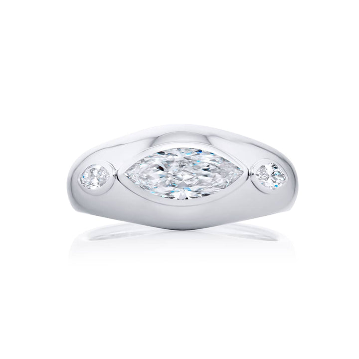 Platinum Marquise Diamond Certified Mens Ring