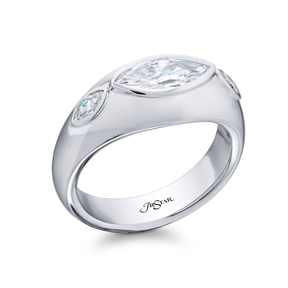Platinum Marquise Diamond Certified Mens Ring