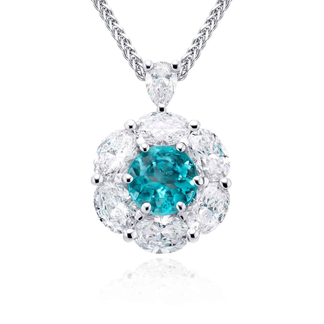Platinum Round Paraiba Pendant