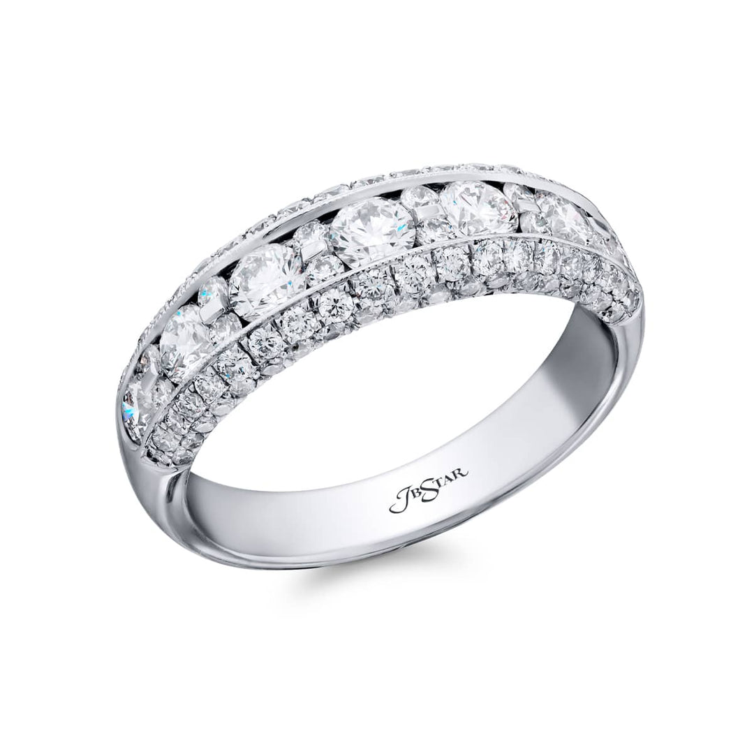 Platinum Round Diamond Channel Set Band