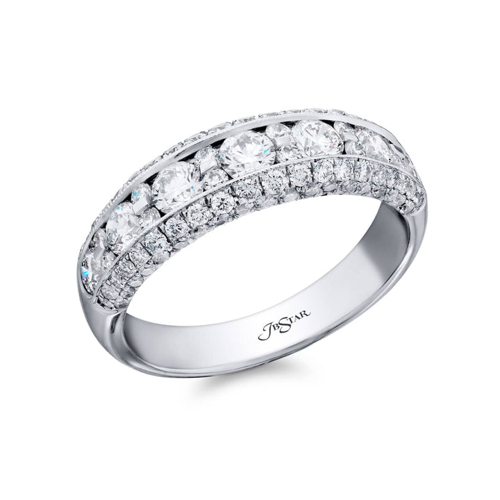 Platinum Round Diamond Channel Set Band