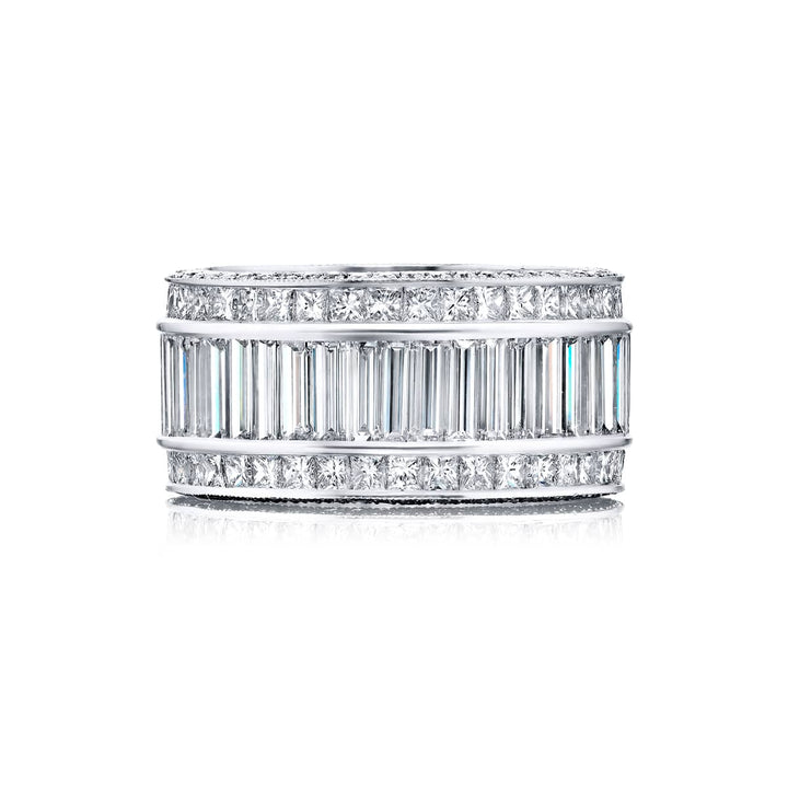 Platinum Straight Baguette Diamond Channel Set Eternity Band