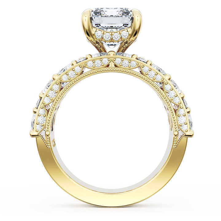 Emerald Solitaire Engagement Ring w/ Marquise & Pear Band