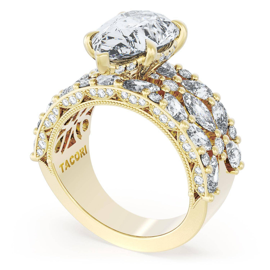 Pear Solitaire Engagement Ring w/ Marquise & Pear Band
