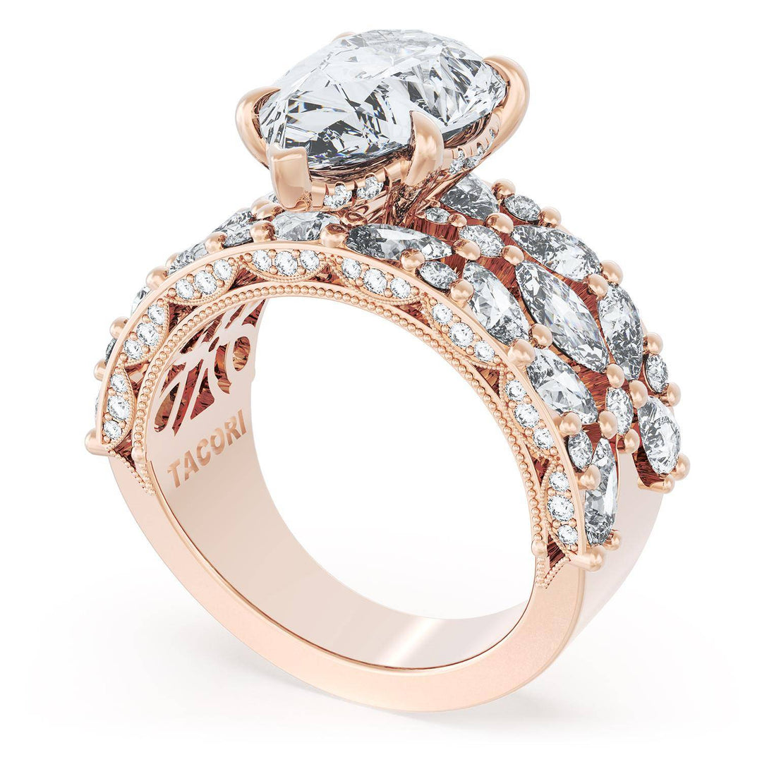 Pear Solitaire Engagement Ring w/ Marquise & Pear Band