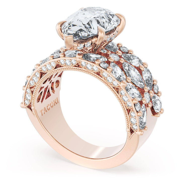 Pear Solitaire Engagement Ring w/ Marquise & Pear Band