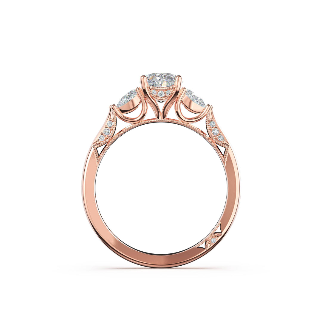 Oval 3-Stone Engagement Ring