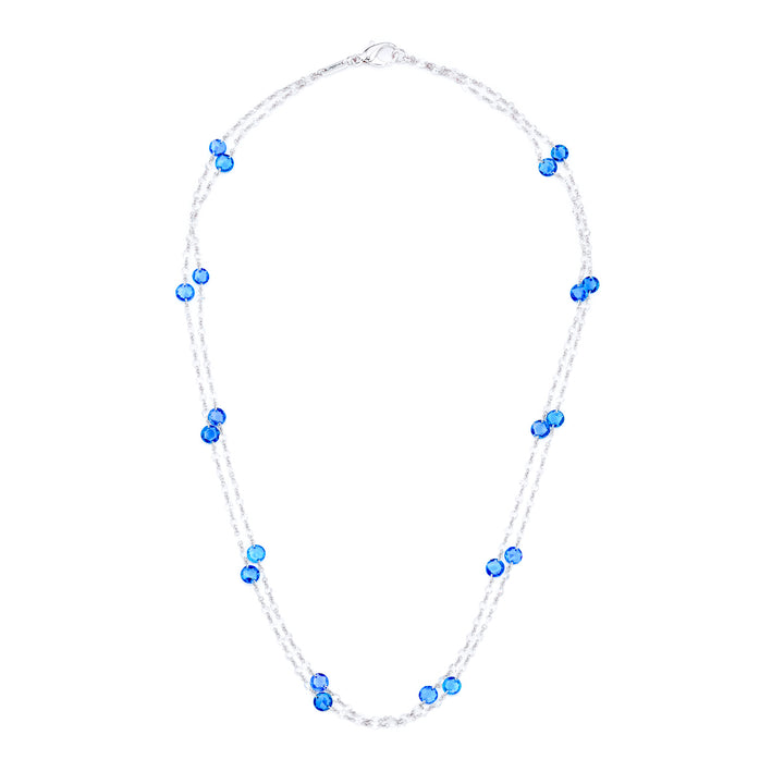 Platinum Round Sapphire and Rose-Cut Diamond Necklace