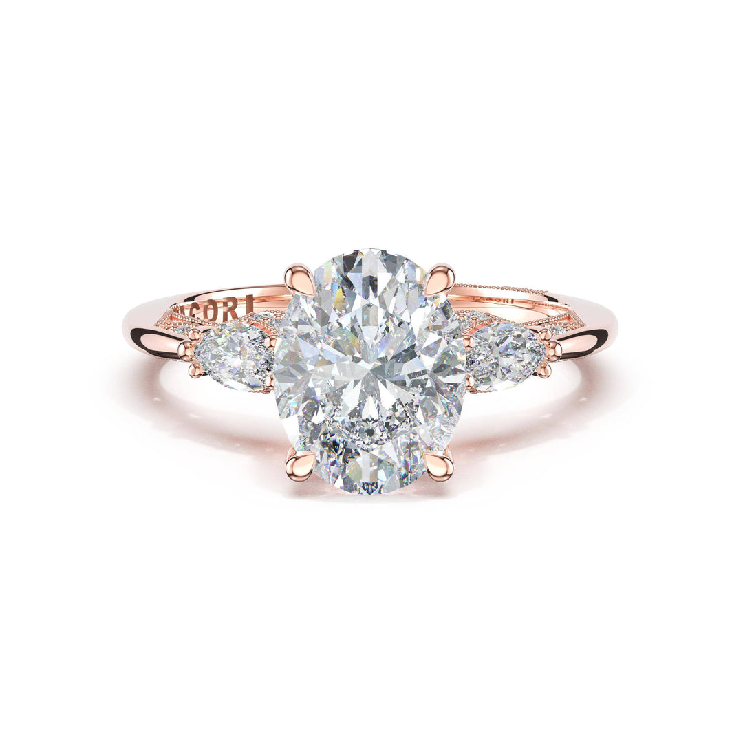 Oval 3-Stone Engagement Ring