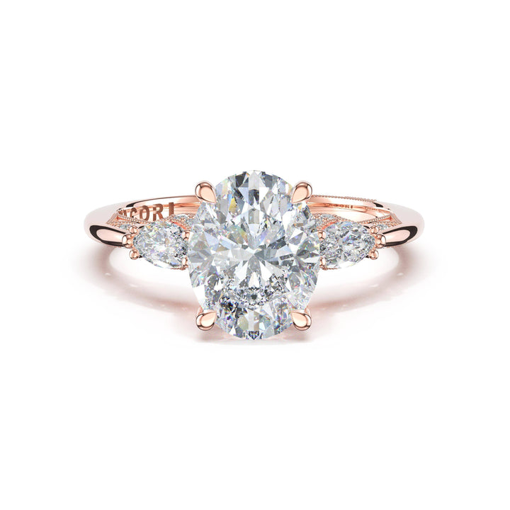 Oval 3-Stone Engagement Ring