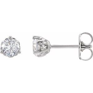 Round 3-Prong Fleur-de-lis Earrings - 1/2 CTW