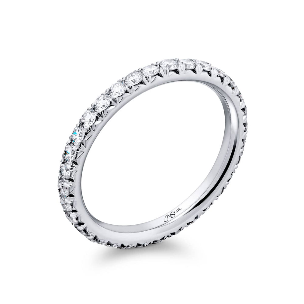 Elegance Elevated: Our stunning Cut Down Diamond Band. These stunning round diamonds are handcrafted in pure platinum.
