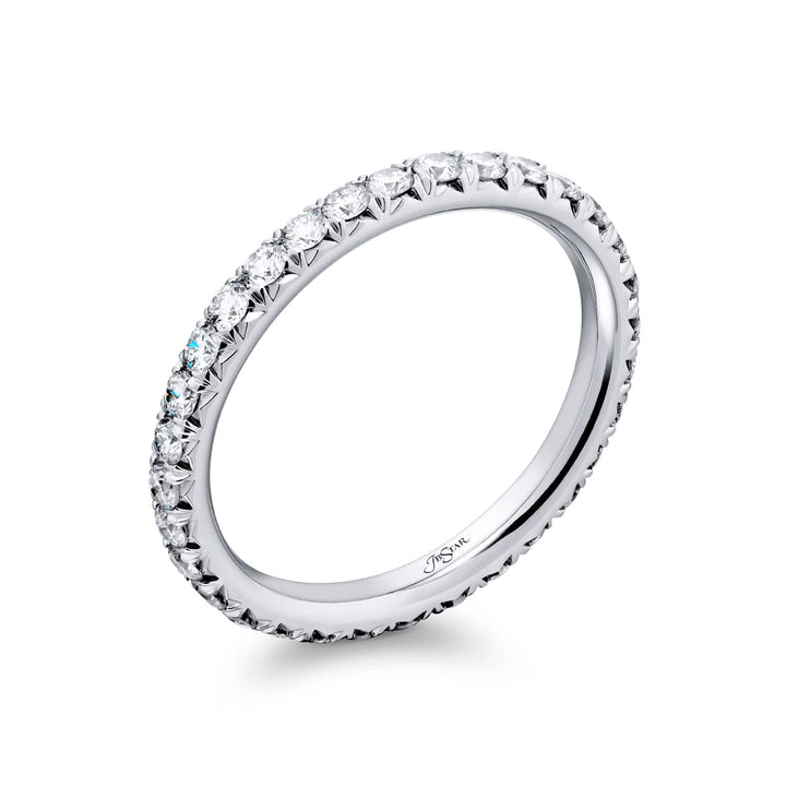 Elegance Elevated: Our stunning Cut Down Diamond Band. These stunning round diamonds are handcrafted in pure platinum.