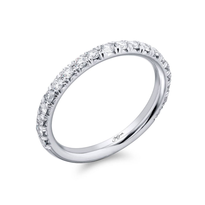 Elegance Elevated: Our stunning Cut Down Diamond Band. These stunning round diamonds are handcrafted in pure platinum.