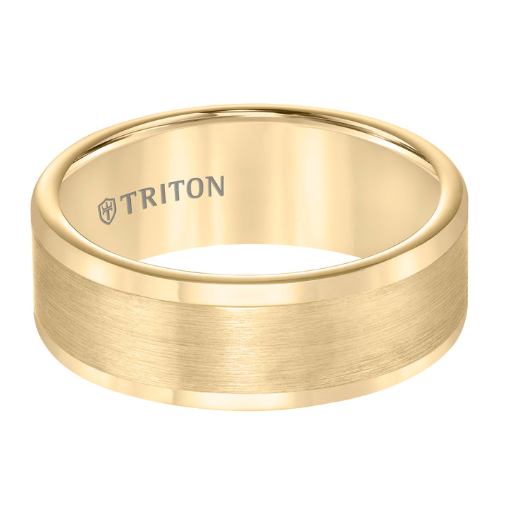 Tungsten Carbide Satin Finish Flat Center with Bright Polish Round Edges Comfort Fit Wedding Band