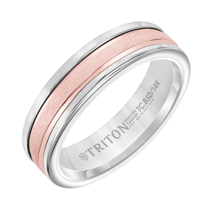 Crystalline Finish Round Edge Wedding Band