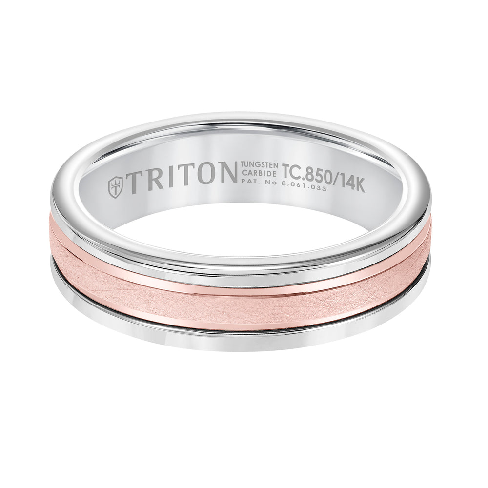 Crystalline Finish Round Edge Wedding Band