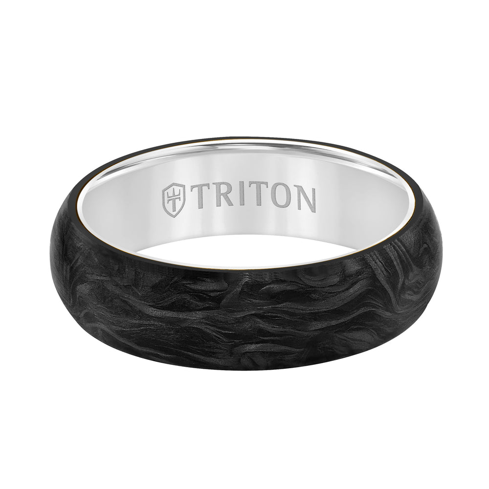 6MM Forged Carbon With Titanium Ring