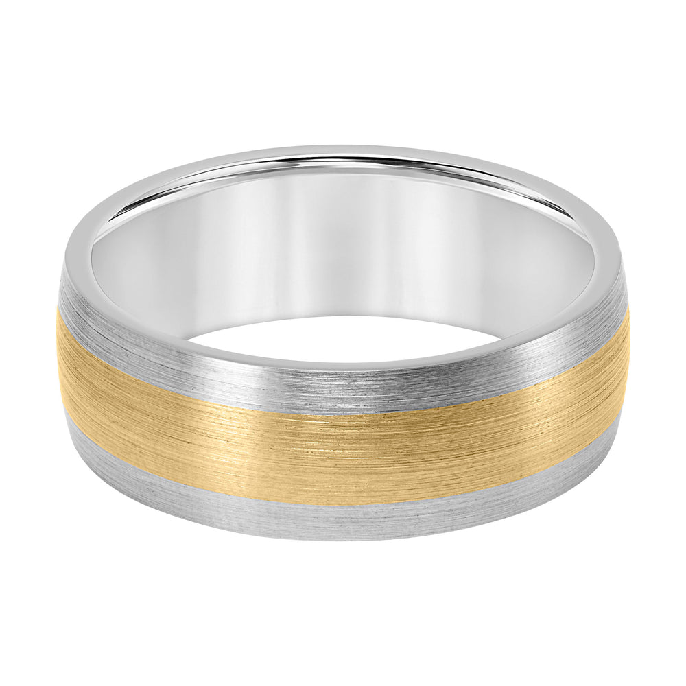 Dome Roll Edge Carved Wedding Band