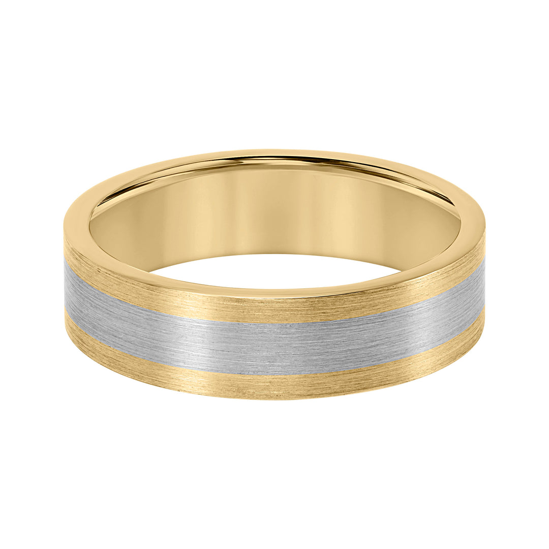 6MM Two Tone Band with Brushed Finish and Dome Roll Edge
