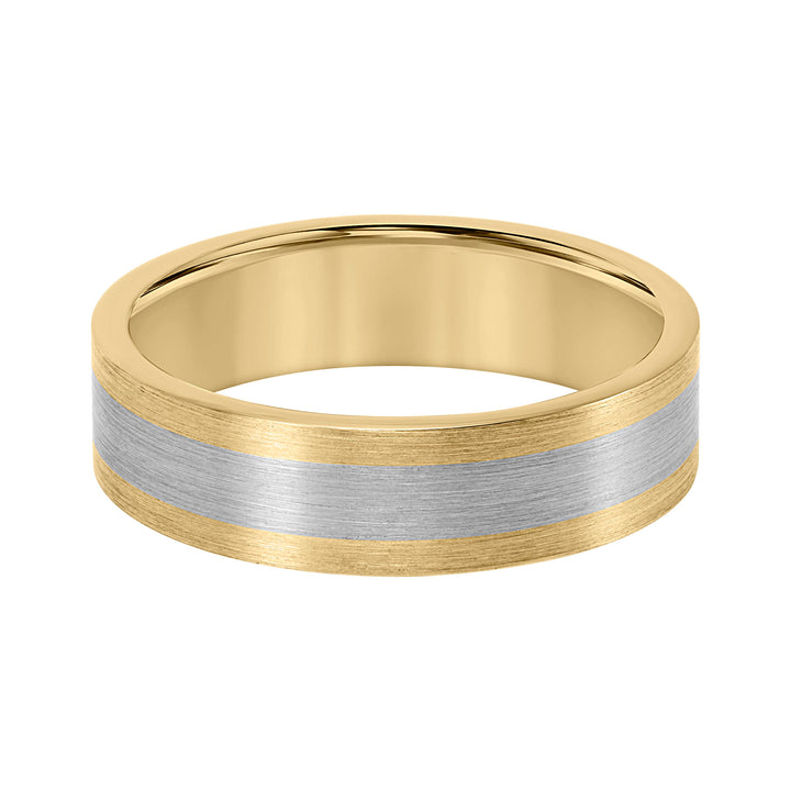 6MM Two Tone Band with Brushed Finish and Dome Roll Edge