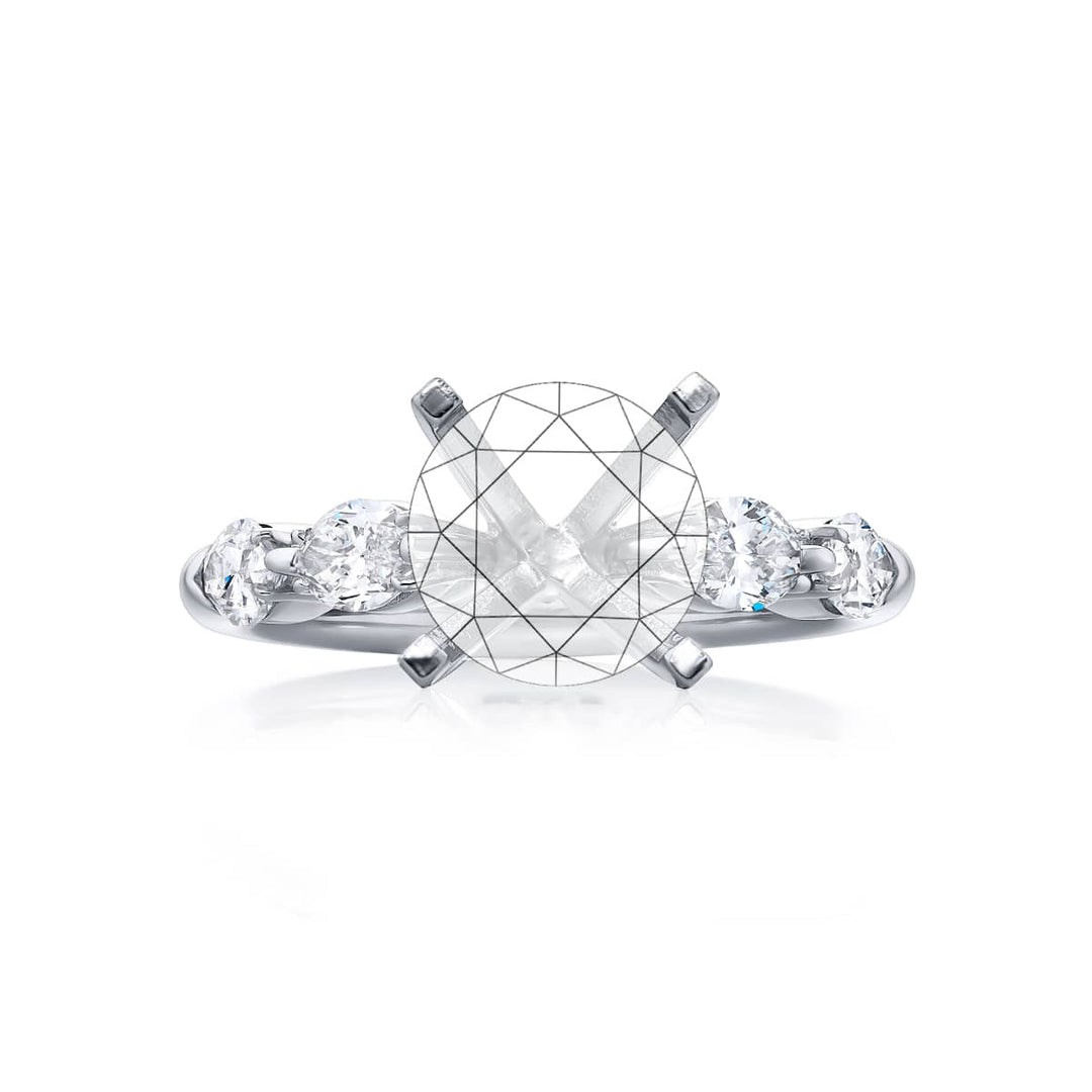Dazzling Brilliance: Our stunning Diamond Semi-mount. These four stunning marquise diamonds are set in a shared prong setting handcrafted in pure platinum.