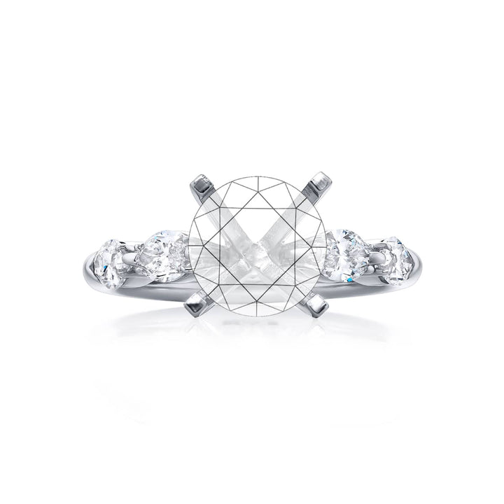 Dazzling Brilliance: Our stunning Diamond Semi-mount. These four stunning marquise diamonds are set in a shared prong setting handcrafted in pure platinum.