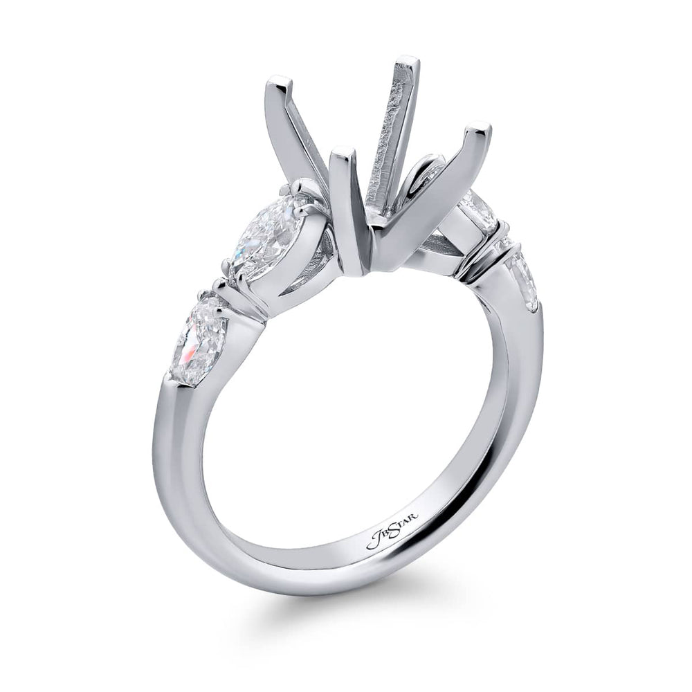 Dazzling Brilliance: Our stunning Diamond Semi-mount. These four stunning marquise diamonds are set in a shared prong setting handcrafted in pure platinum.
