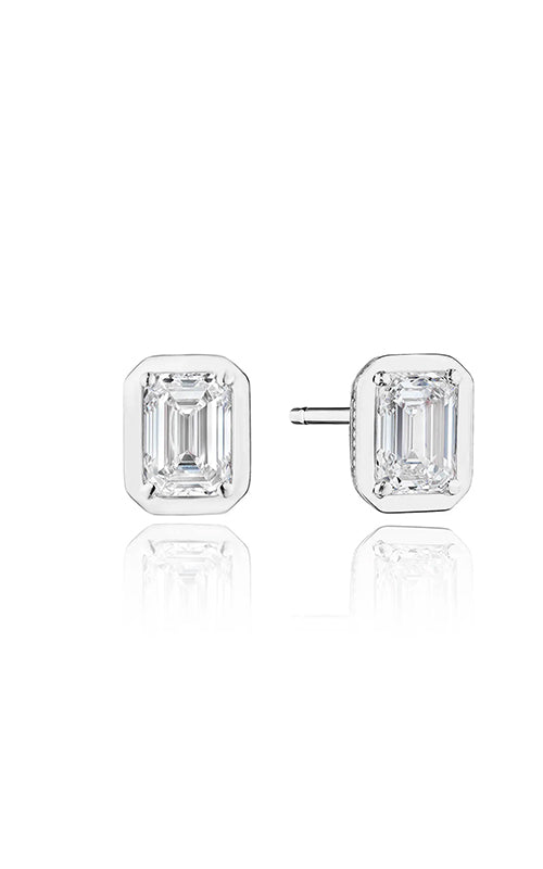 Emerald Diamond Stud Earring - 1ct