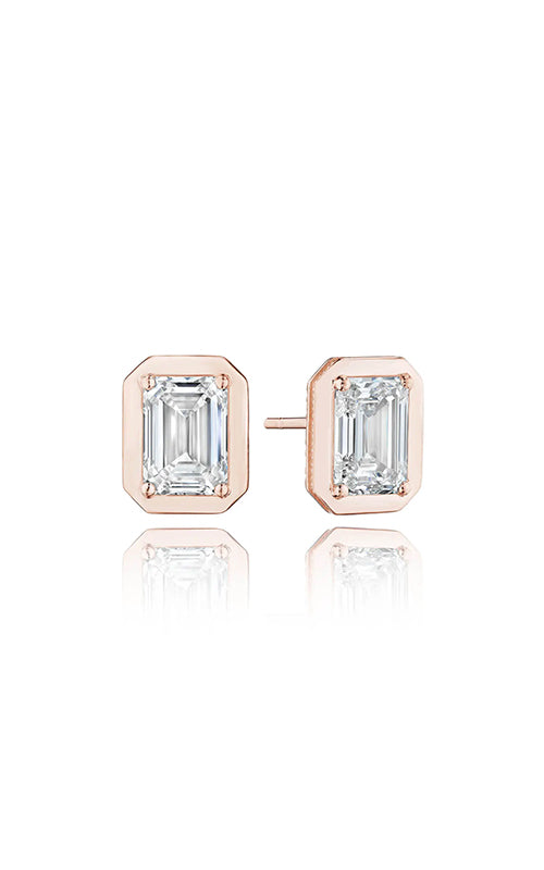 Emerald Diamond Stud Earring - 4.1ct