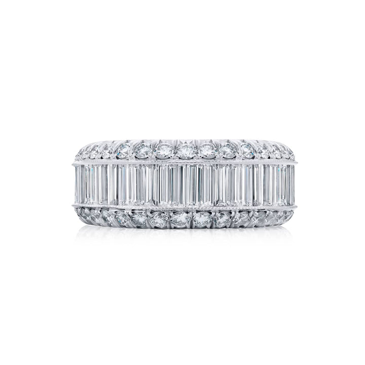 Platinum Straight Baguette Diamond Channel Set Band