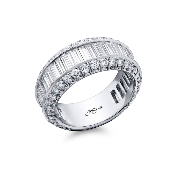 Platinum Straight Baguette Diamond Channel Set Band