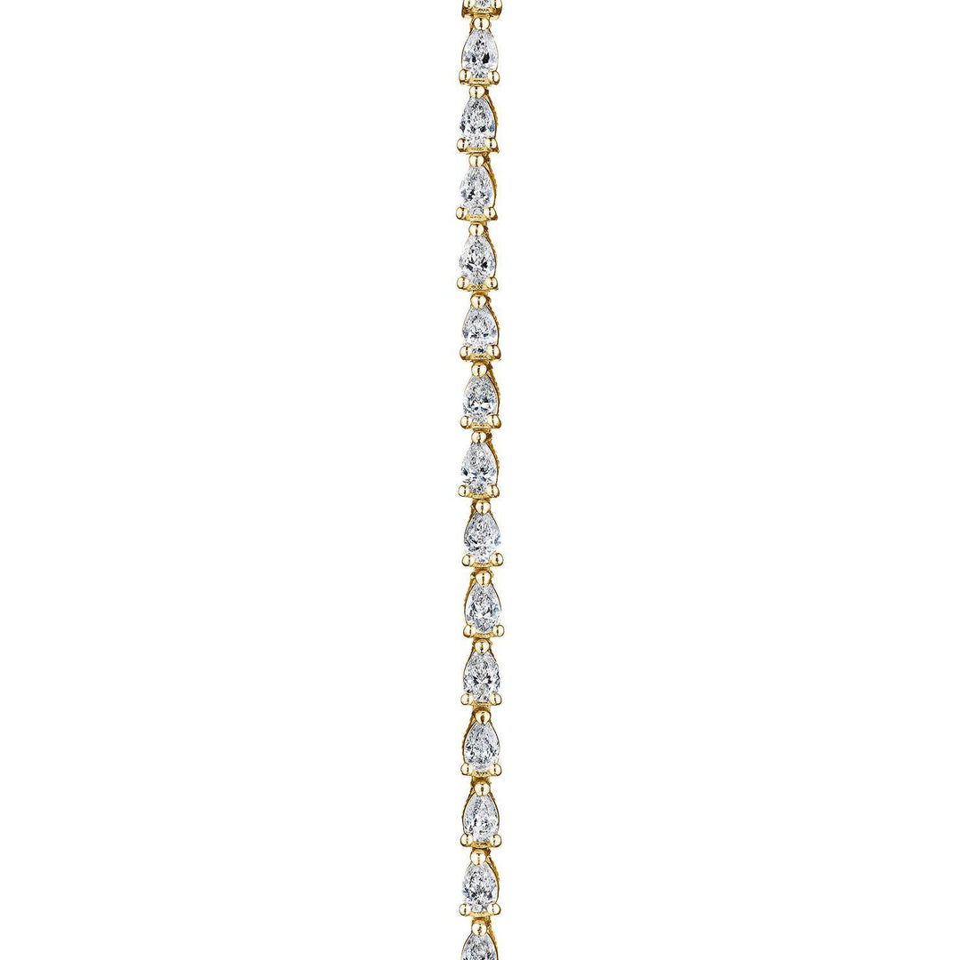 Pear Diamond Tennis Necklace in 18k Yellow Gold