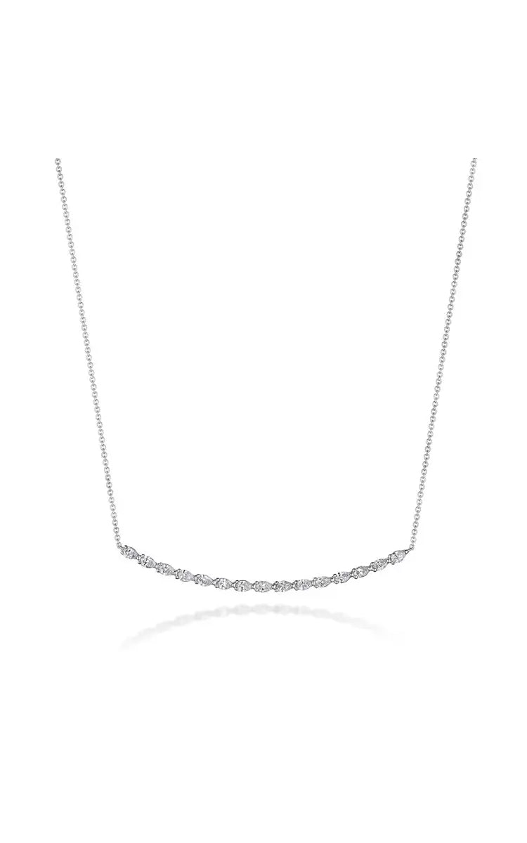 Pear Diamond Necklace in 18k White Gold