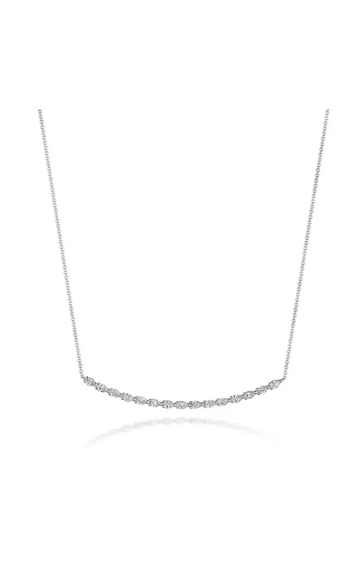 Pear Diamond Necklace in 18k White Gold