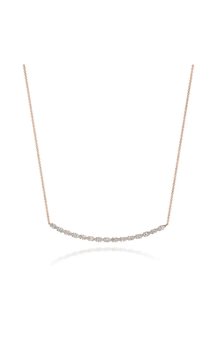 Pear Diamond Necklace in 18k Rose Gold
