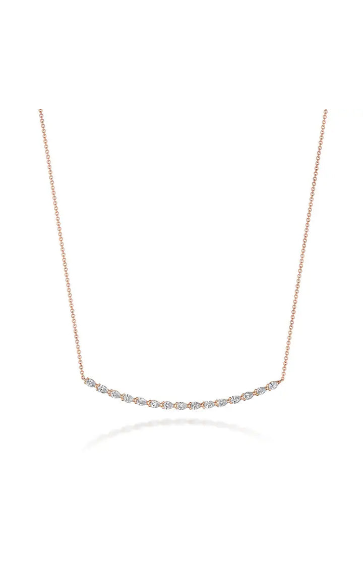 Pear Diamond Necklace in 18k Rose Gold