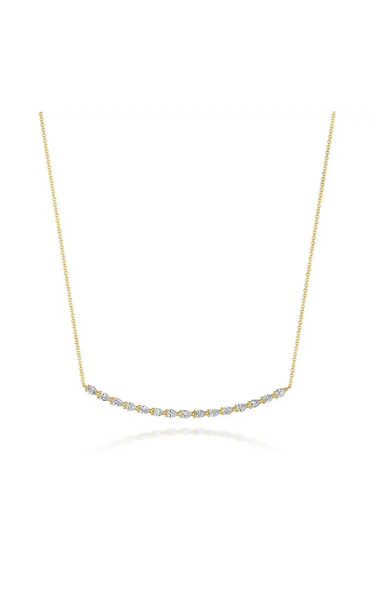 Pear Diamond Necklace in 18k Yellow Gold