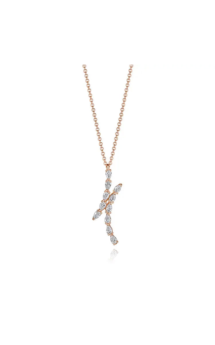 Pear Diamond Pendant in 18k Rose Gold