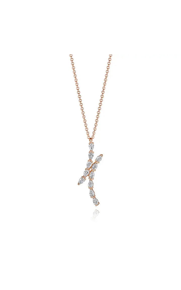 Pear Diamond Pendant in 18k Rose Gold