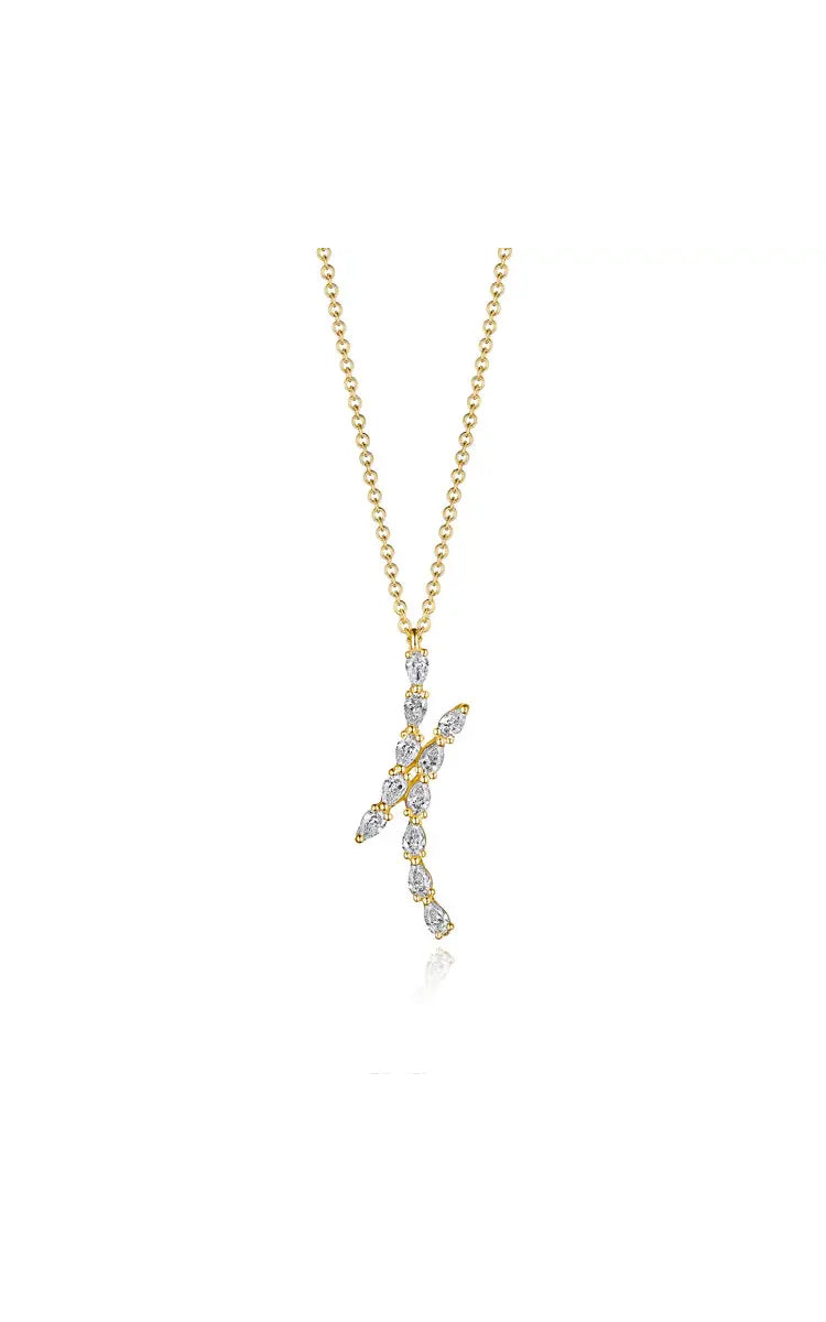 Pear Diamond Pendant in 18k Yellow Gold